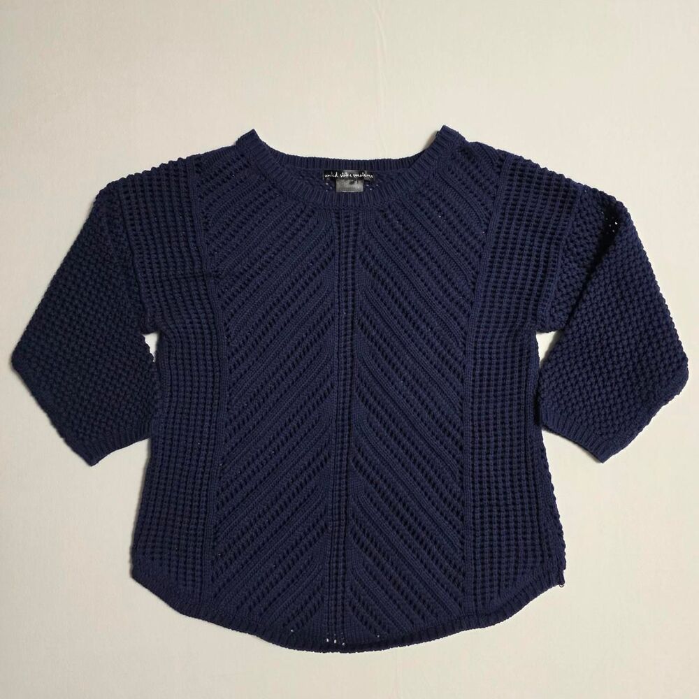 United States Sweaters Women's size large Navy blue cotton & acrylic knit